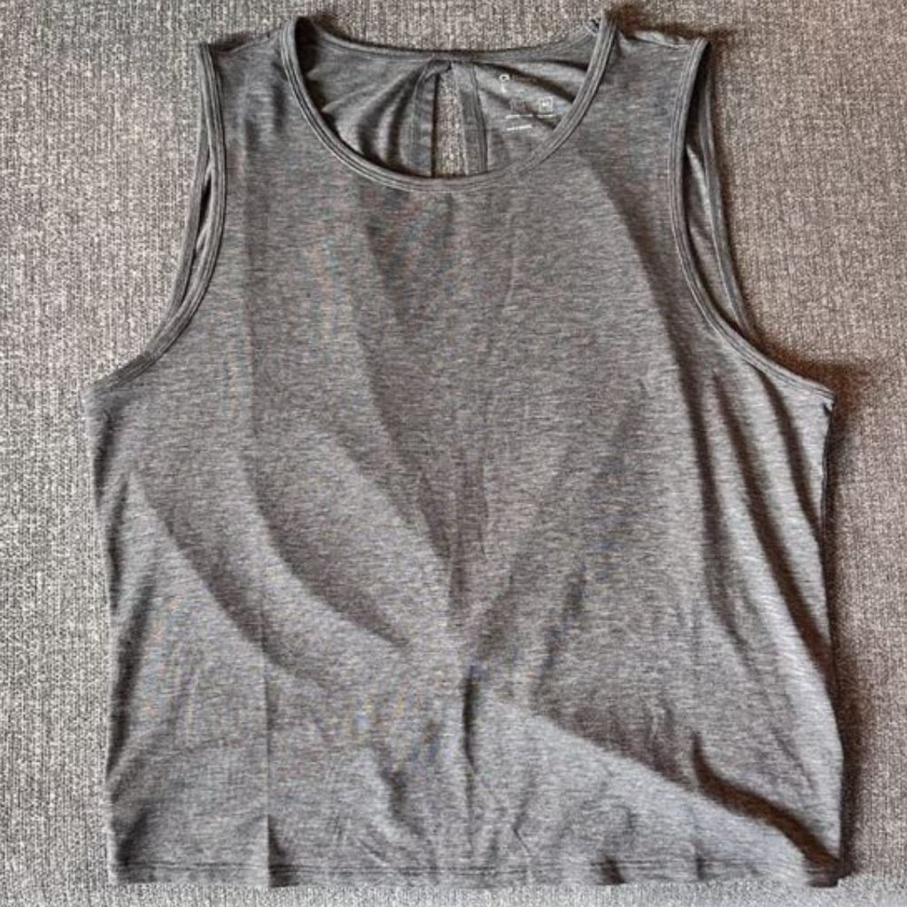 COPY - GapFit gap fit breathe twist back tank top - GRAY